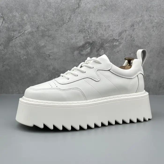 Baskets à plateforme pour hommes chaussures de luxe en cuir chaussures décontractées à semelles épai