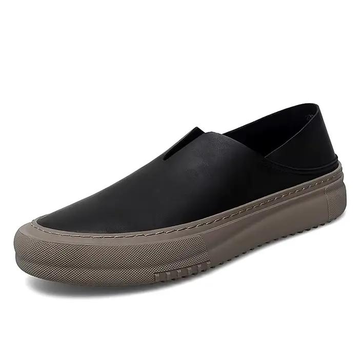 Nouveaux hommes en cuir faits à la main chaussures décontracté confortable hommes sans lacet mocassi