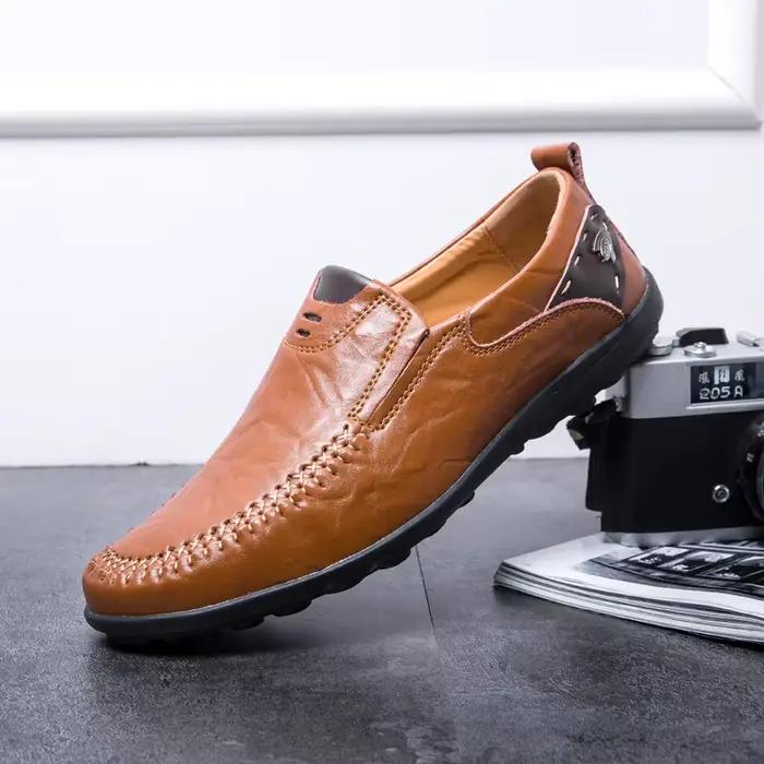 Chaussures en cuir pour hommes, chaussures en cuir véritable de haute qualité, marque de luxe, mocas