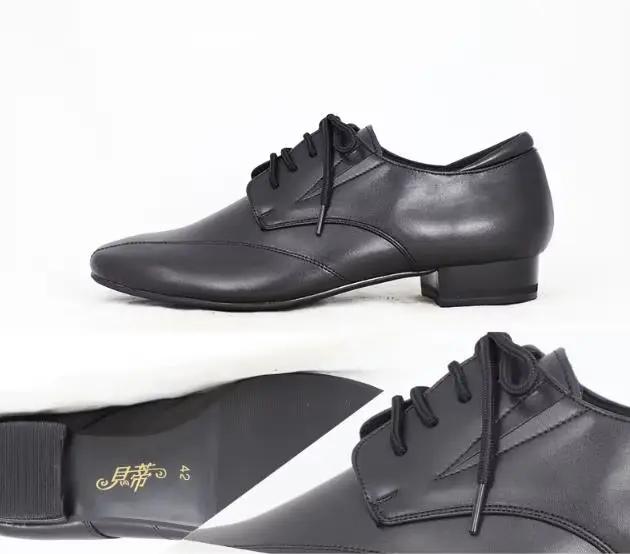 Chaussures de danse latine en cuir verni pour hommes, baskets respirantes à lacets, l'offre elles so