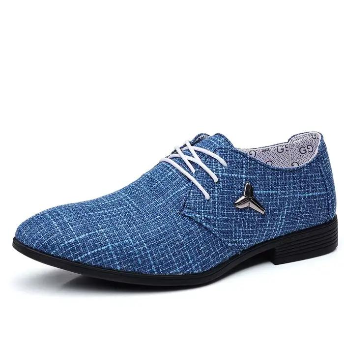 Oxford chaussures pour hommes marque de luxe hommes chaussures habillées respirant bout pointu lin t