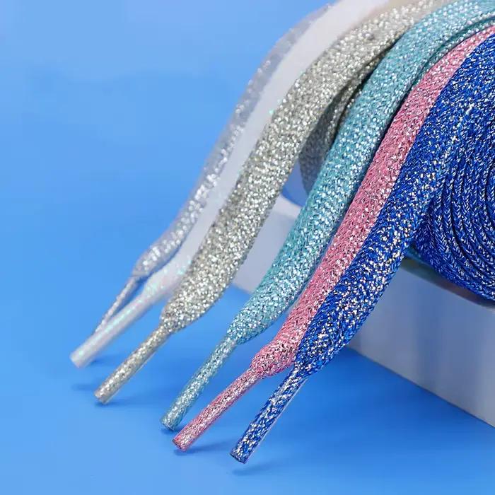Lacets Lumineux à Paillettes Colorés pour Chaussures de Course, Baskets d'Athlétisme, Bottes, Largeu
