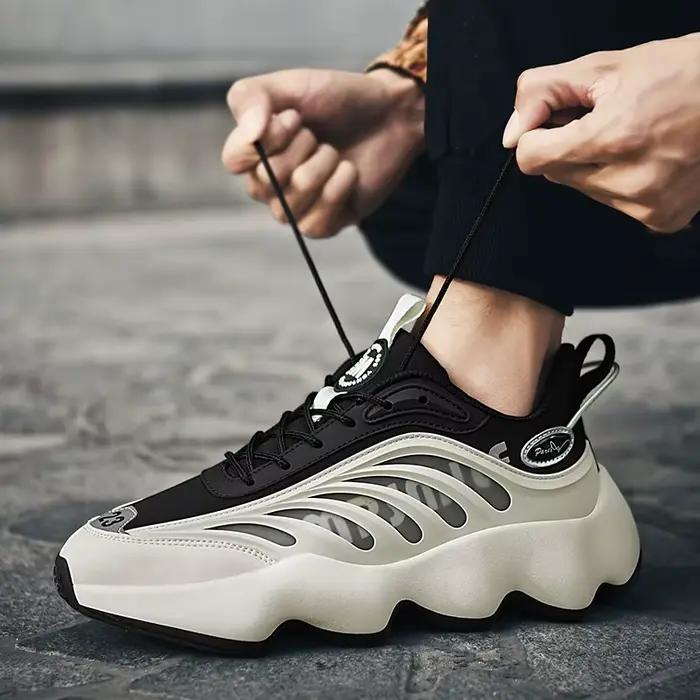 Chaussure homme Baskets de luxe pour hommes, chaussures de course respirantes et décontractées, moca