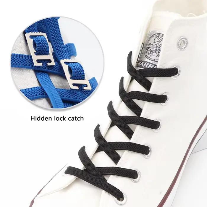 Lacets élastiques pour enfants et adultes, 1 paire, lacets rapides, chaussures plates en caoutchouc,