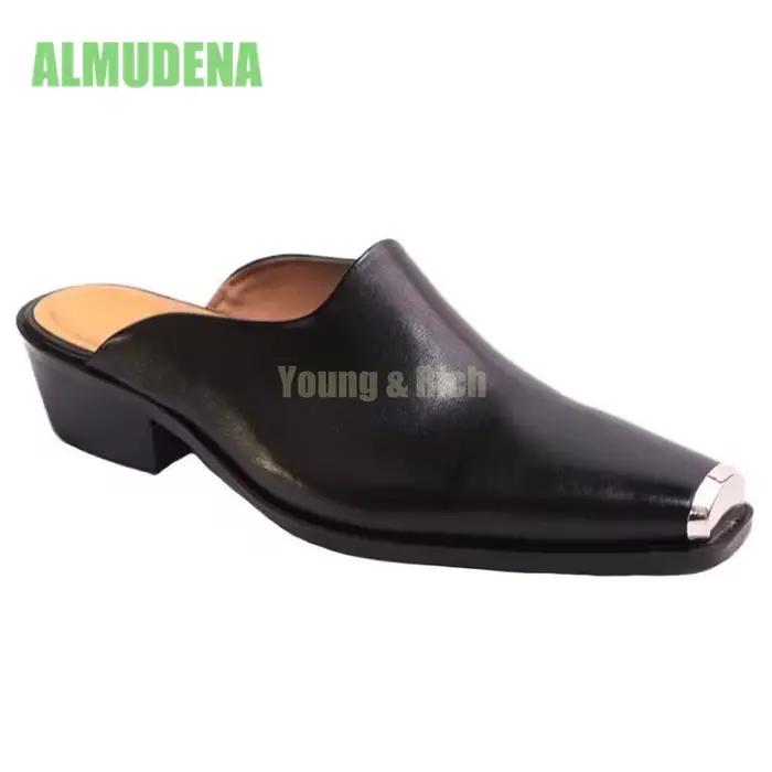Baotou Cool pantoufles hommes été nouveau cuir Design à la mode Style britannique personnalisé confo