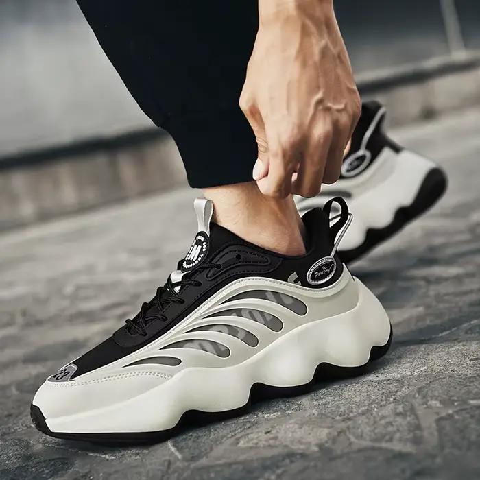 Chaussure homme Baskets de luxe pour hommes, chaussures de course respirantes et décontractées, moca