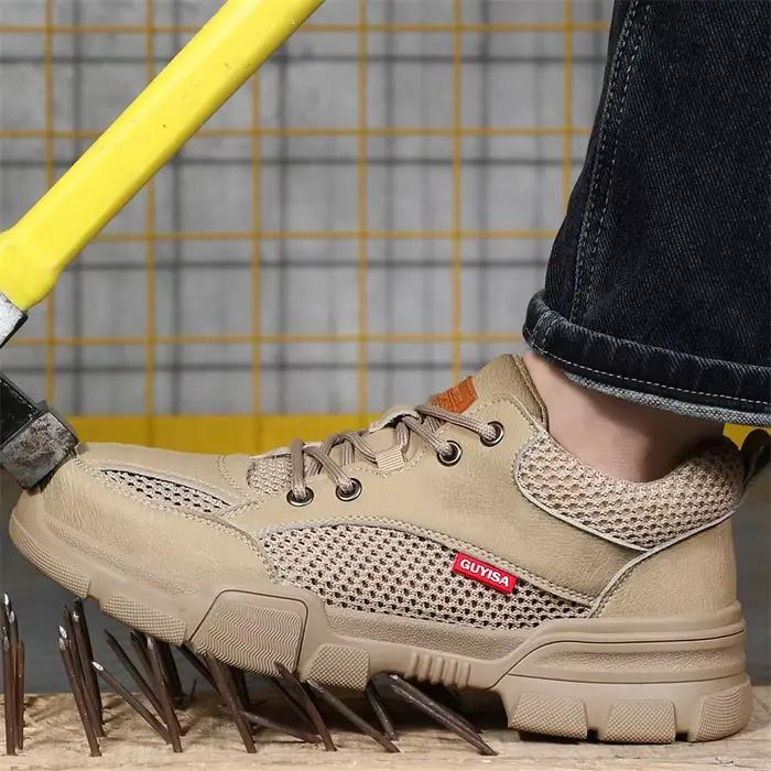Chaussures de travail légères en acier pour hommes, chaussures de soudage de construction invisibles