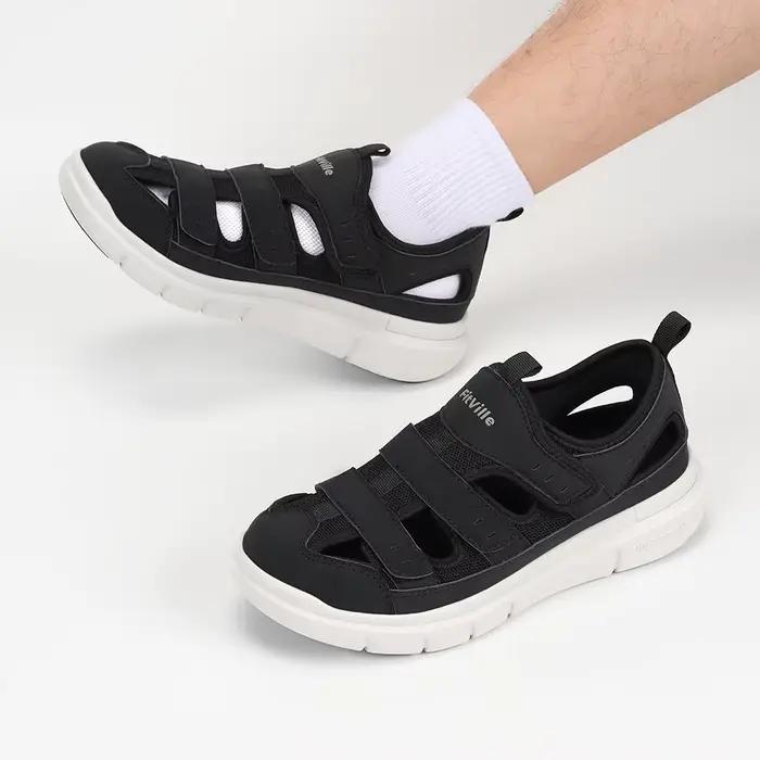 FitVille – sandales élargies pour hommes, chaussures de diabète décontractées, légères pour la fasci