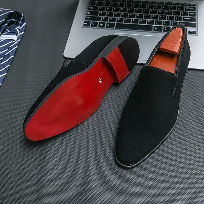 Printemps italien marque de luxe chaussures en cuir suédé affaires bureau chaussures habillées pour 