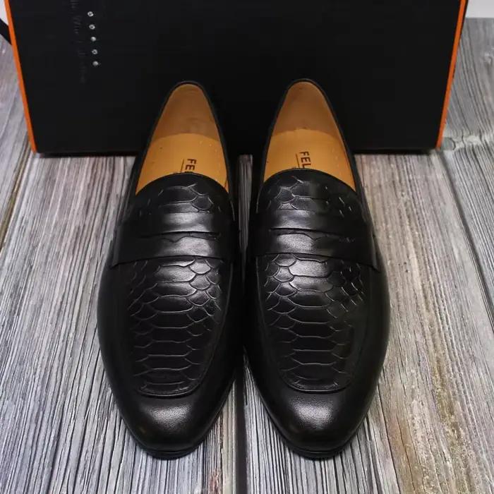 FELIX CHU luxe hommes mocassins chaussures en cuir véritable imprimé serpent fête de mariage décontr