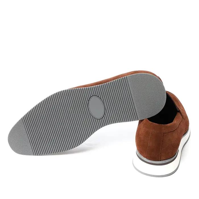 Mocassins Penny Classiques en Cuir Véritable et Daim de Vache, Chaussures Plates de Luxe Élégantes à