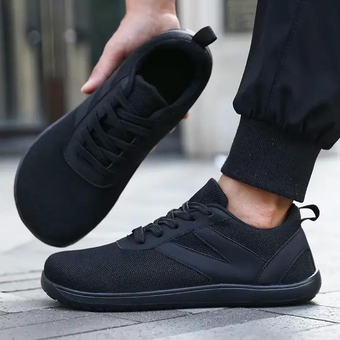Chaussures pieds nus en maille baskets minimalistes à bout large pour hommes chaussures décontractée