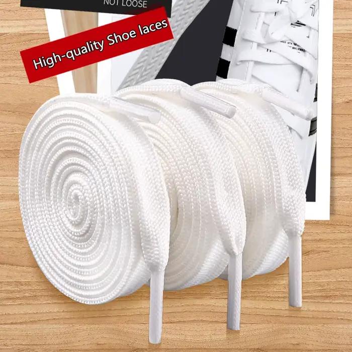 1 paire de lacets classiques blanc noir lacets plats lacets de chaussures de haute qualité pour bask