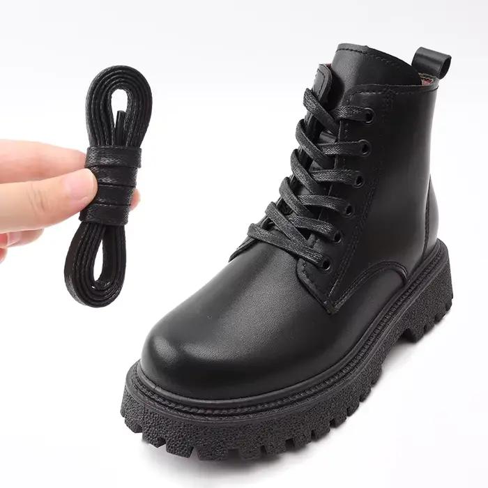Lacets cirés en coton lacets de chaussures plates Oxford bottes lacets pour chaussures lacet en cuir