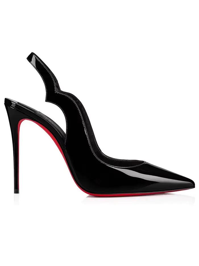 Chaussures à talons hauts pointus sexy européennes et américaines 2025, ajustables, noires, avec bri