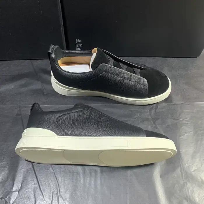Chaussures décontractées pour homme en daim à bout rond, à semelle plate antidérapante, en cuir véri