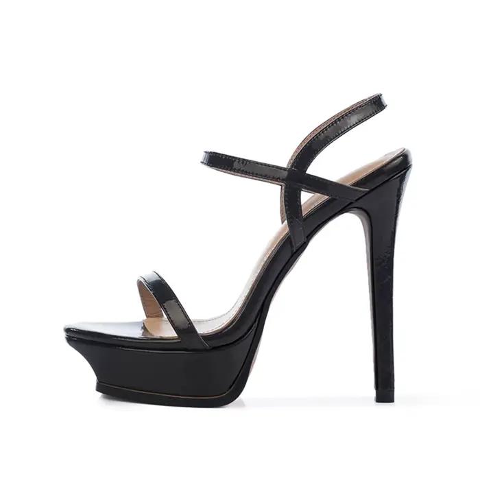 Arden Furtado 2025 été métal peau de vache plate-forme Banquet chaussures bout rond Sexy Super haut 