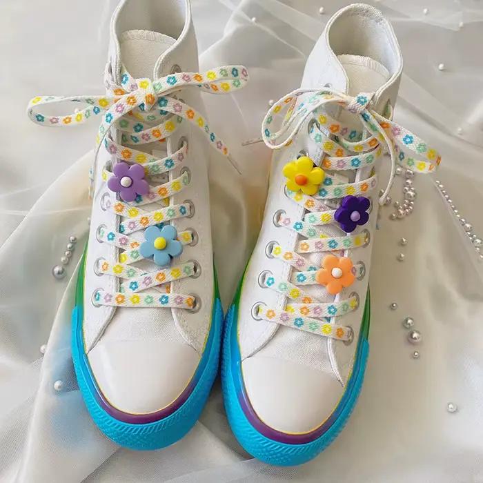 Lacets décoration fleur Clip chaussure boucle mignon Sneaker toile dessin animé chaussure charme ten