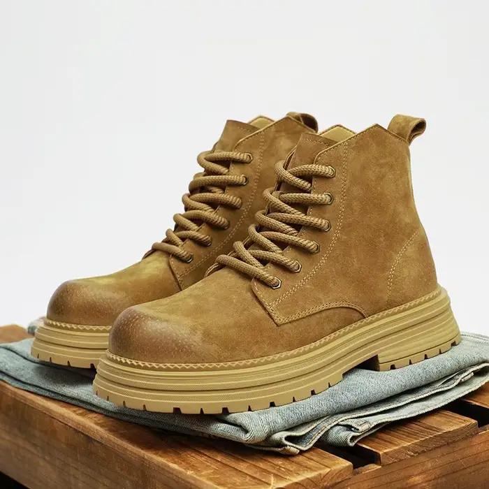 Bottines d'extérieur en cuir pour hommes, chaussures montantes décontractées, Style britannique, bot
