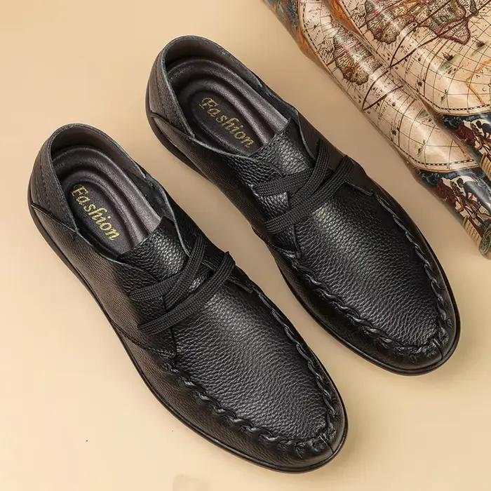 Marque de luxe hommes chaussures en cuir faites à la main été en cuir véritable évider chaussures dé