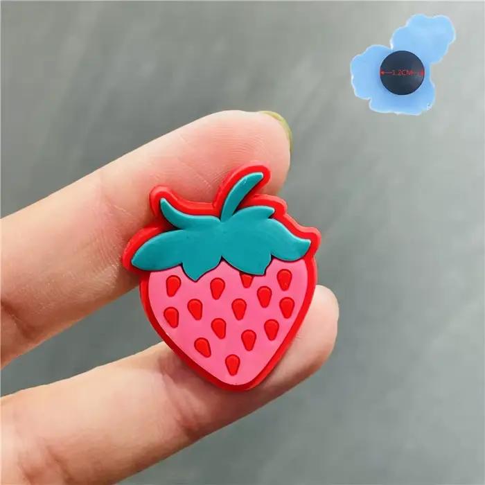 Vente unique 1 pièces nourriture fruits Pizza fleurs éclairées PVC chaussures breloques mignon chaus