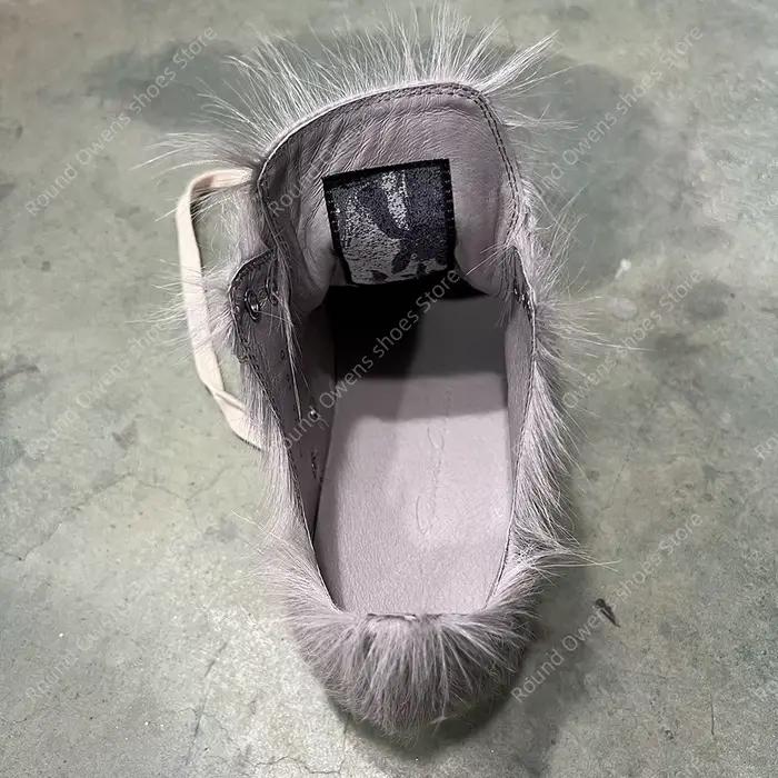 Chaussures décontractées pour hommes, marque de qualité supérieure, fourrure de cheval grise