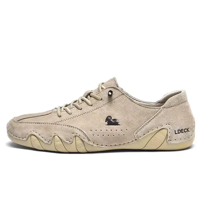 Chaussures décontractées en cuir pour hommes, baskets confortables de marche d'été, mocassins de sty