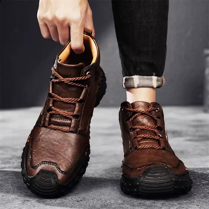 Chaussures décontractées chinoises rétro cousues à la main pour hommes, baskets de course, chaussure