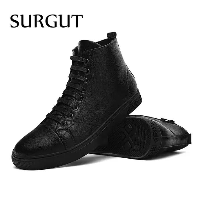 SURGUT 2026 mode nouveau automne hiver hommes bottes décontracté moto bottes en cuir fendu confortab