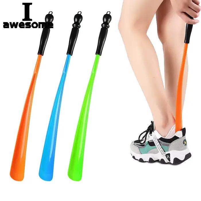Chausse-pied Extra Long en plastique, aide à chaussures paresseuses, à Long manche, lève-chaussures,
