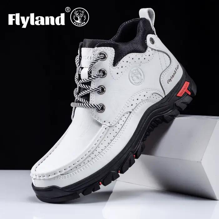 FLYLAND hommes Chukka bottes chaussures en cuir décontractées mode Vintage à la main hommes baskets