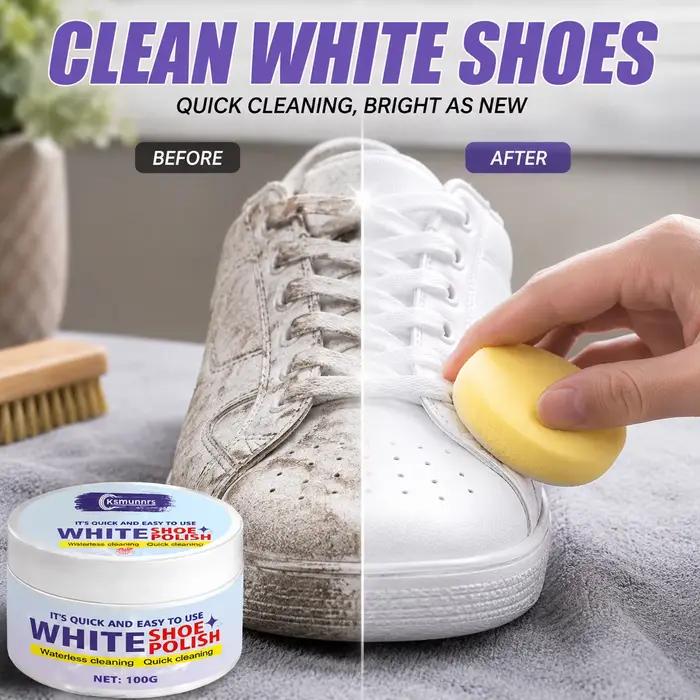 Crème d'entretien pour chaussures blanches, nettoyant polissant et blanchissant pour baskets, chauss