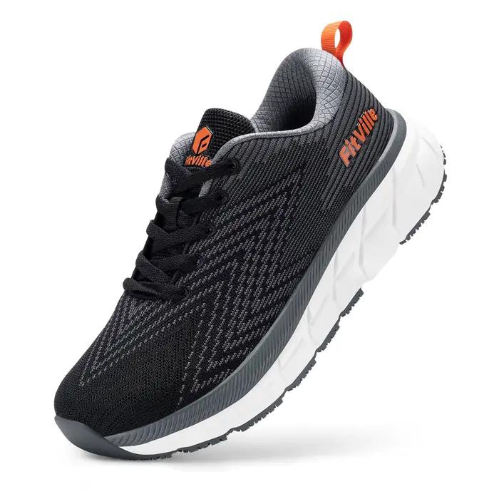 FitVille chaussures pour hommes boîte à bout large rembourré largeur extra large chaussure de course