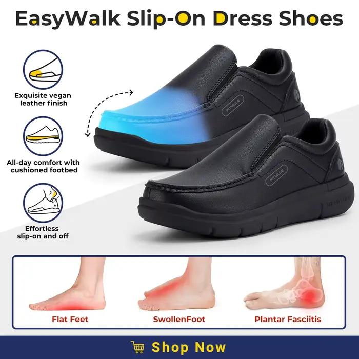 Chaussures décontractées Fitville à enfiler pour hommes cuir large largeur soulagement de la douleur occasions spéciales舒适与风格并存，Fitville男士休闲鞋，宽大鞋头设计，适合脚型较宽的人士，提供足弓支撑和缓解疼痛的舒适体验。无论是日常散步还是轻松外出，这些鞋子都是理想之选。