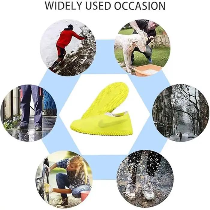 Couvre-chaussures imperméables en Silicone, mise à niveau, réutilisables, lavables, résistants, pour l'extérieur, pluie, bottes de Protection, antidérapantes