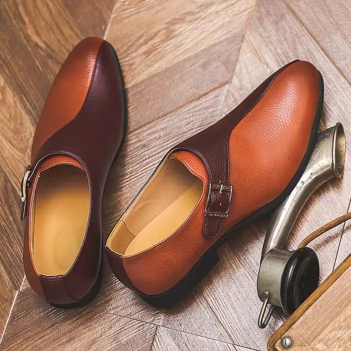 Chaussures en cuir Patchwork de haute qualité pour hommes Style britannique Yuppie bureau formel en cuir hommes d'affaires sociales chaussures habillées pour hommes