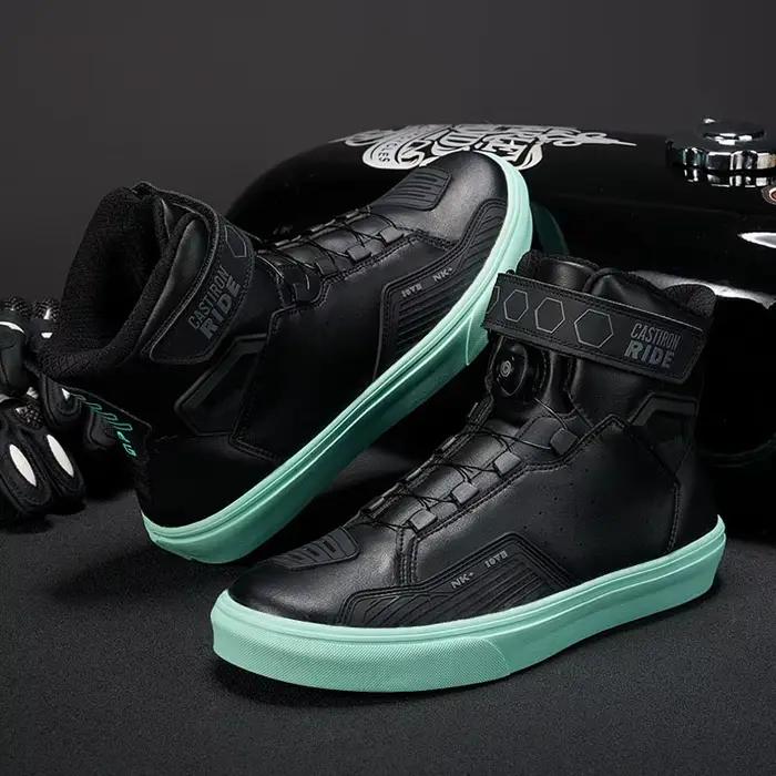 Chaussures de moto tendance pour hommes et femmes, bottes de cyclisme, équipement de moto, bottes de moto résistantes à l'usure, chaussures de course en plein air