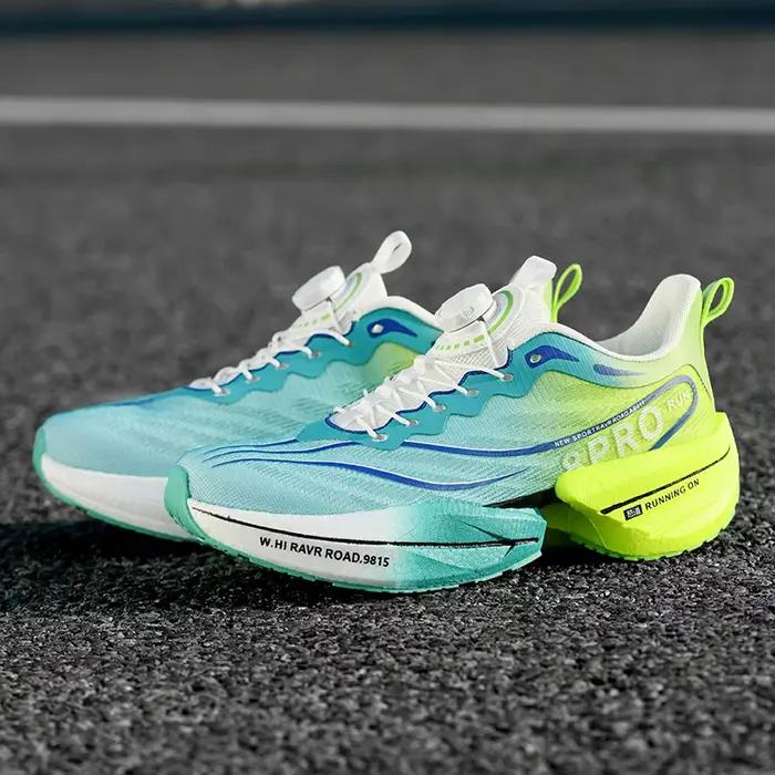Chaussures de course marathon LETCOMFIT pour hommes et femmes, baskets de sport coordonnantes, plaque de carbone, maille légère respirante, confortables, neuves pour course légère sur pelouse extérieure
