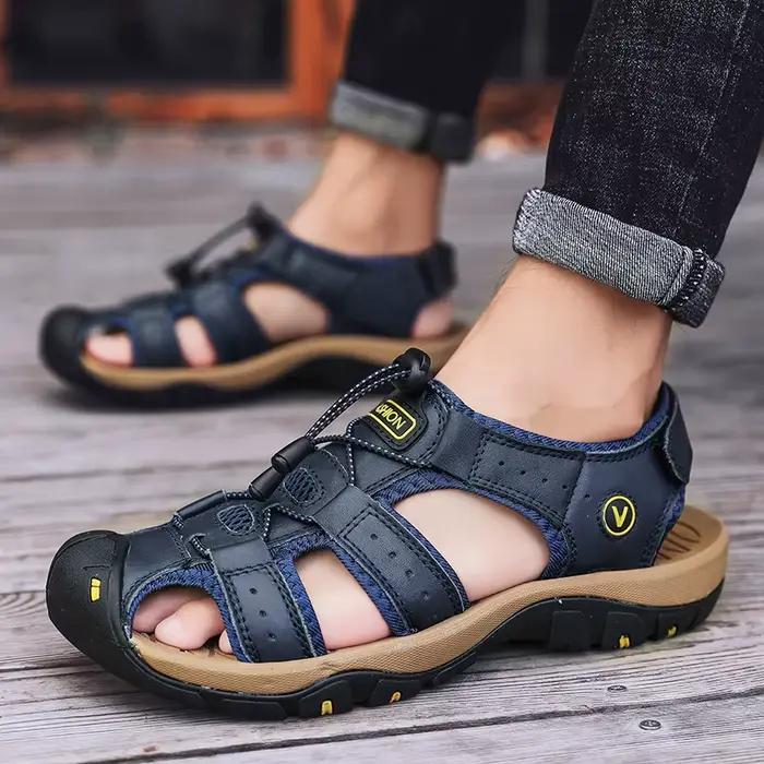 Sandales de plage en cuir pour hommes