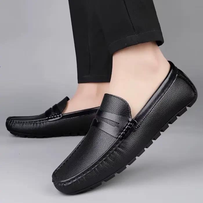 Mocassins de luxe à semelle souple pour homme – Chaussures plates décontractées en cuir pour hommes