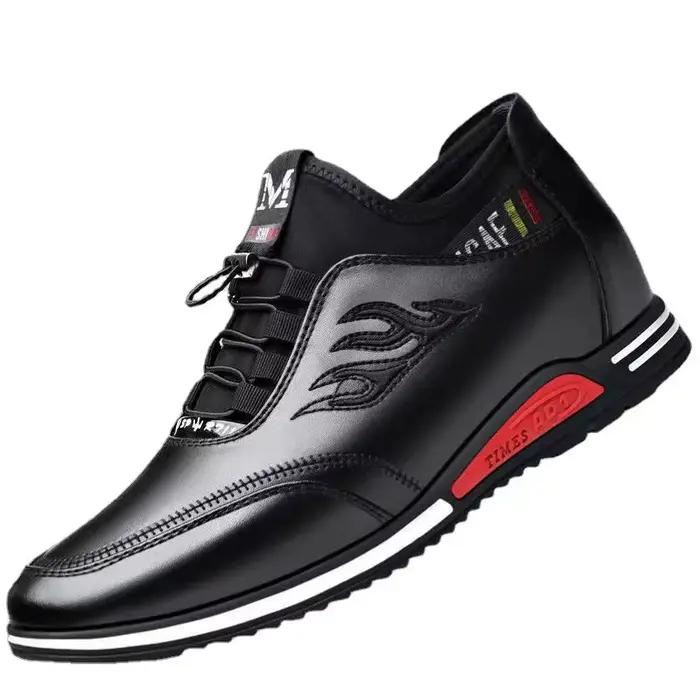 Chaussures en cuir respirantes pour hommes, chaussures en cuir souple, chaussures plates décontractées, chaussures provoqué d'affaires, semelle souple, 2023