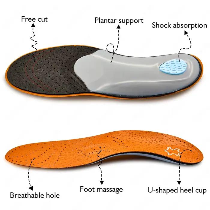 Chaussures de pied pronateur semelles orthopédiques en cuir pieds plats Support de voûte plantaire haute