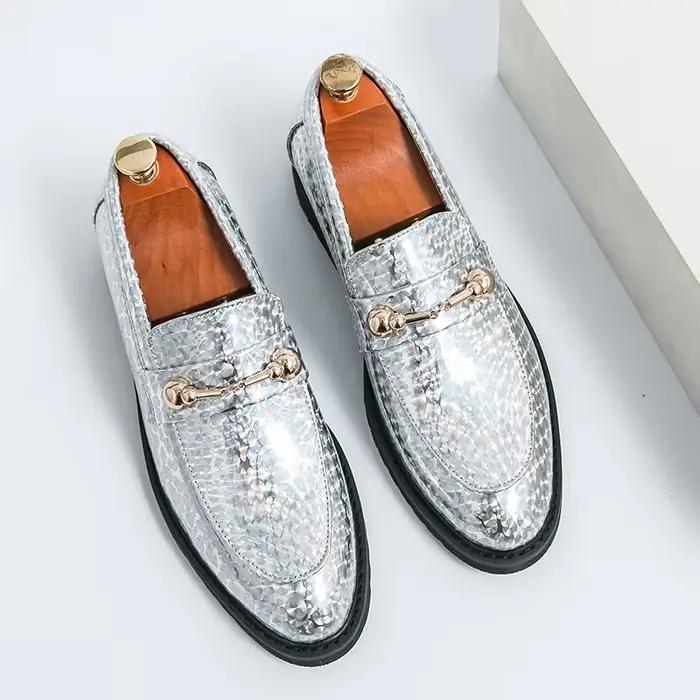 Chaussures en cuir verni pour hommes, mocassins de luxe bleus de style européen et américain, haut de gamme, pour banquets, trajets quotidiens, fêtes, chaussures habillées formelles, taille : 38-46