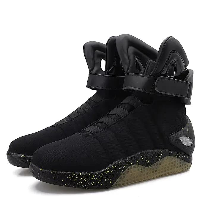 Bottes de science-fiction avec éclairage LED et télécommande pour hommes et femmes, chaussures à lacets avec croquettes et boucles pour occasions spéciales