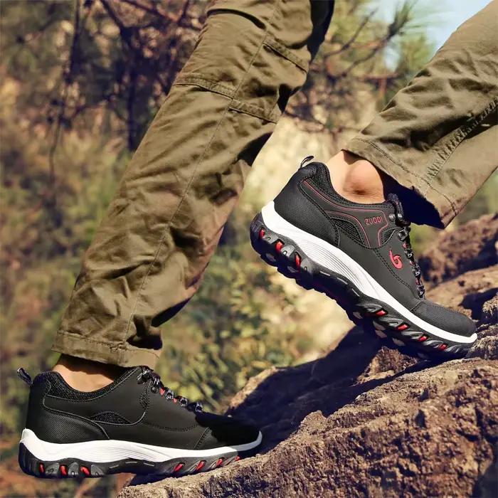 Chaussures de randonnée PUAMSS imperméables en polyester pour homme résistantes à l'usure pour randonnée, marche et chasse