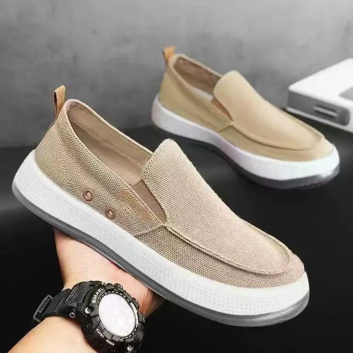 Chaussures bateau décontractées en toile pour hommes