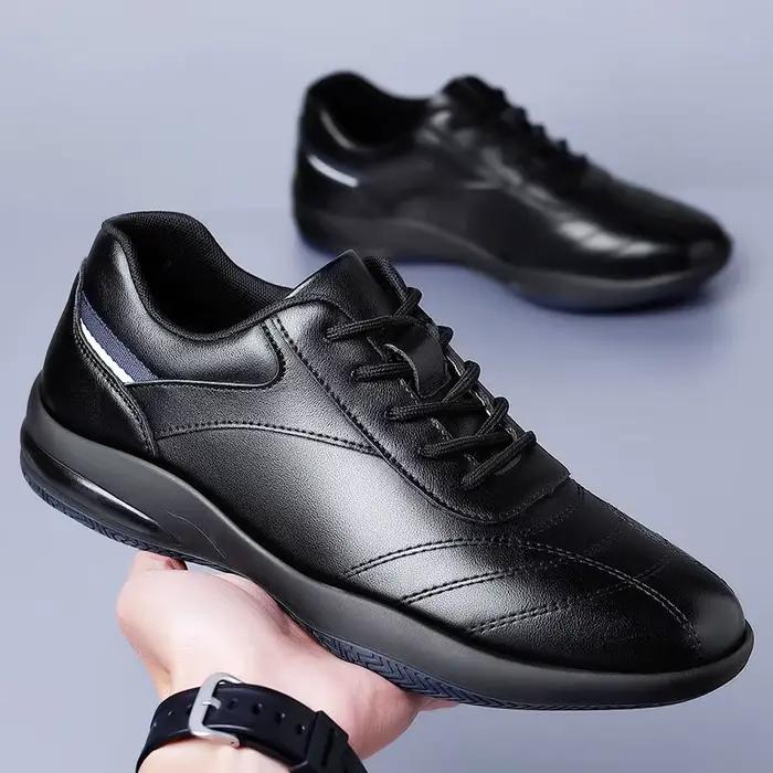 Nouvelles chaussures pour hommes en cuir véritable