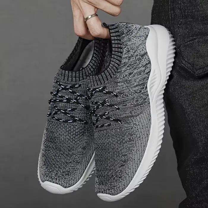 Chaussures de course pour hommes stabilisantes en polyester avec maille aérée pour course légère et randonnée multisports