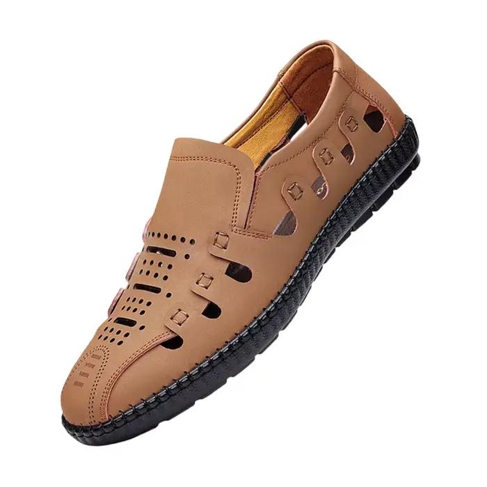 Chaussures décontractées pour hommes, respirantes, en maille, en cuir, légères, à semelle souple, style mocassins, nouvelle collection printemps-été