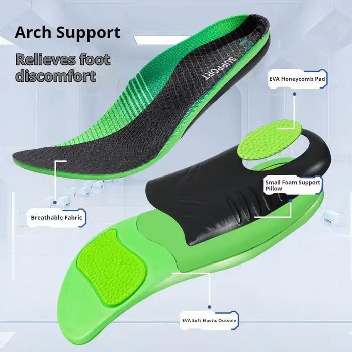 1 paire de semelles orthopédiques pour hommes et femmes, Absorption des chocs, Support de voûte plantaire, semelle de chaussure, course confortable, nouvelle collection